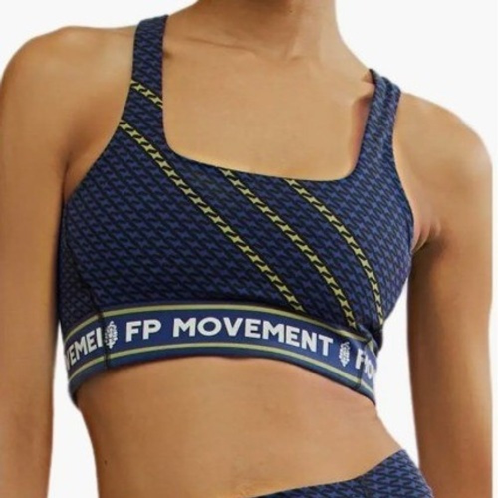FP Movement Never Better Sports Bra Womens S Navy Blue Athleisure Yoga Pilates